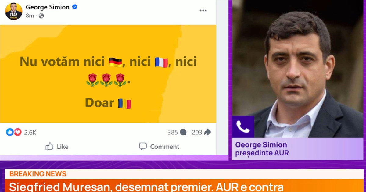 George Simion refuză să voteze un Guvern fără AUR și acuză o înțelegere ascunsă între Nicușor Dan și PSD