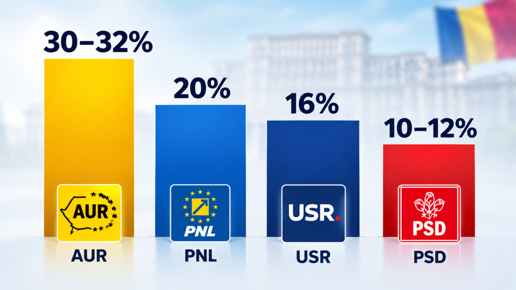 Sondaj intern USR: Partidul este pe locul al treilea, cu 16%, înaintea PSD care ar avea 10-12%