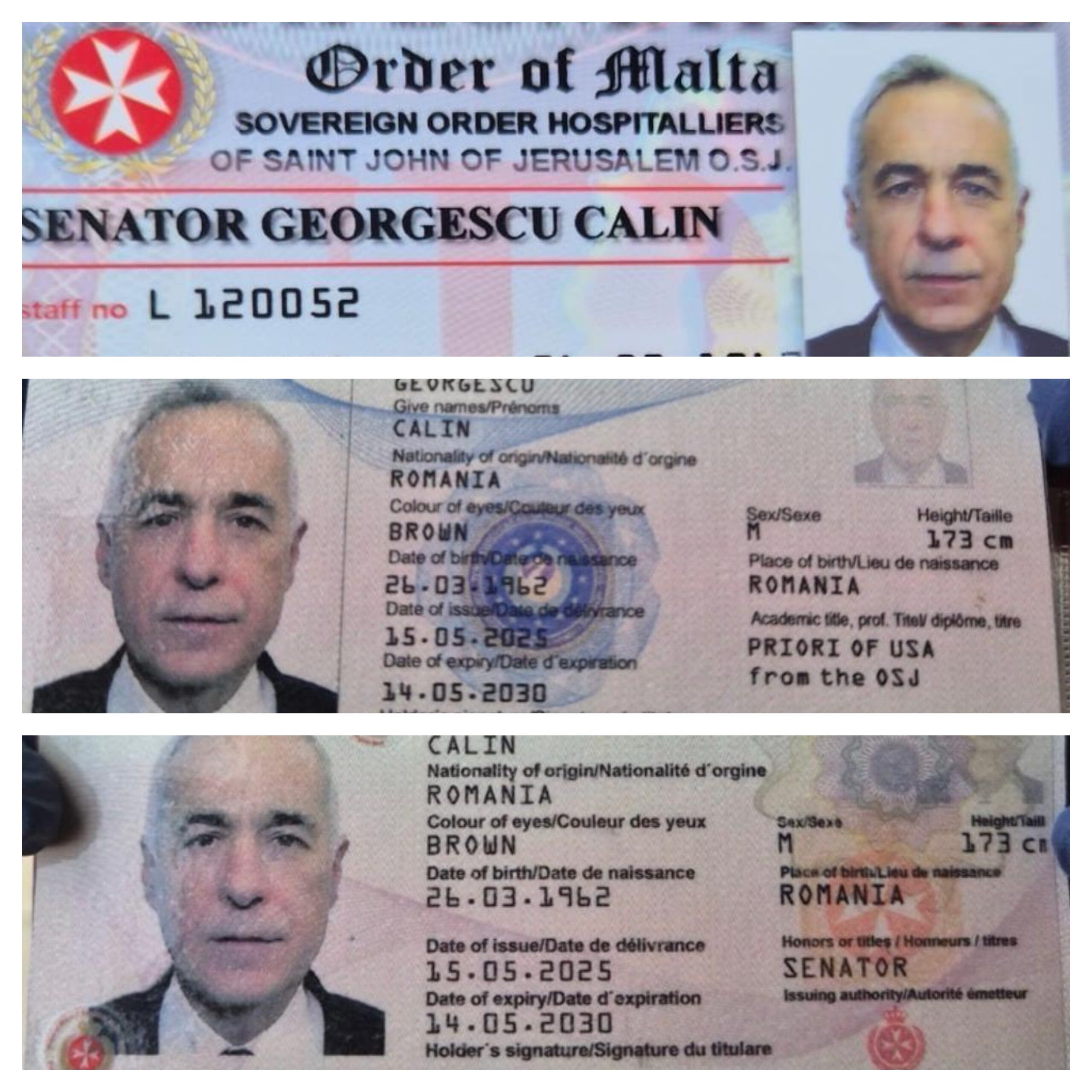Documente suspecte găsite la Călin Georgescu: două pașapoarte și un ID diplomatic emise de un pseudo-ordin